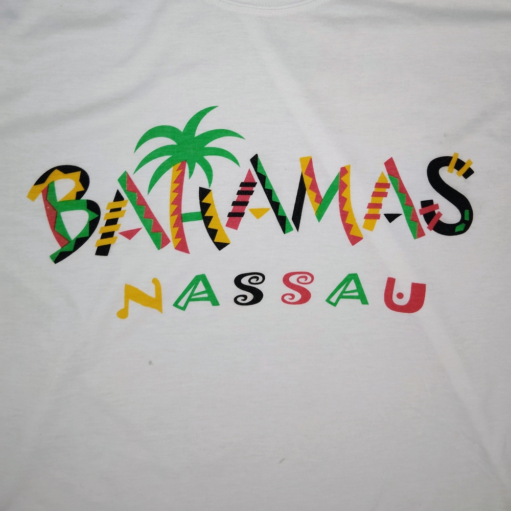 Size m Vtg 90s Bahamas Nassau  Shirt Single Stitch Beach Tourist Vacation